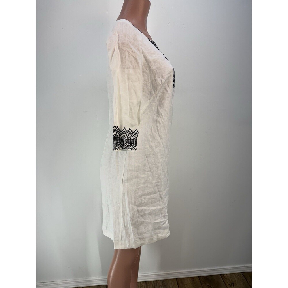 NEW SHELL LINEN DONNA MORGAN Women's Sheath Dress with Embroidery - Picture 5 of 16